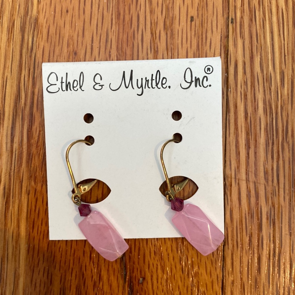Ethel and Myrtal  Rose Quartz earrings